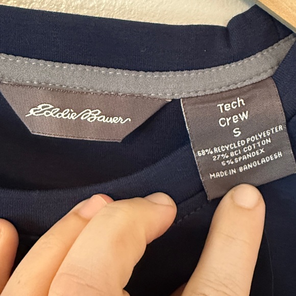 Eddie Bauer Tech Crewneck Sweatchirt - Navy Size Small - Picture 3 of 7